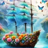 Flower Boat Art Diamond Painting