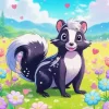 Flower Cartoon Skunk Art Diamond Painting