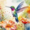 Flower Hummingbird Art Diamond Painting