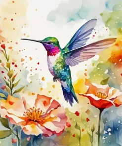 Flower Hummingbird Art Diamond Painting