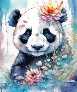 Flower Panda Diamond Painting