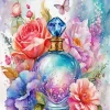 Flower Perfume Bottle Art Diamond Painting