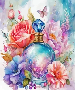 Flower Perfume Bottle Art Diamond Painting