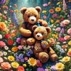 Flowers And Teddy Bear Diamond Painting