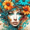 Flowers In Head Art Diamond Painting