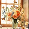 Flowers On A Window Ledge Diamond Painting