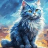 Fluffy Blue Cat Diamond Painting