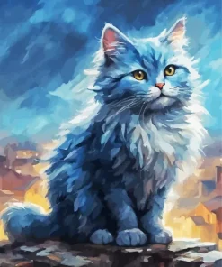 Fluffy Blue Cat Diamond Painting