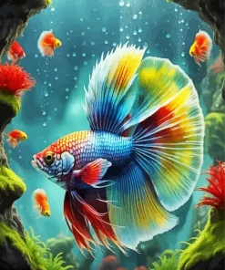 Fluffy Betta Fish Diamond Painting