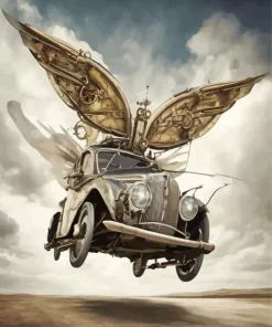 Flying Car Art Diamond Painting