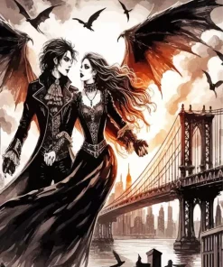 Flying Lovers Vampire Diamond Painting