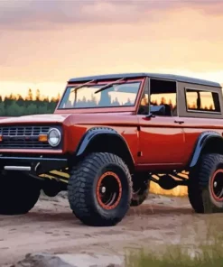 Ford Bronco At Sunset Diamond Painting