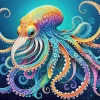 Giant Squid Art Diamond Painting