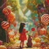 Girl In Lollipop Forest Diamond Painting