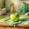 Green Apple Diamond Painting