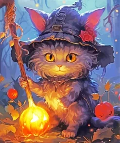 Halloween Cat Art Diamond Painting