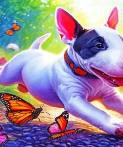 Happy English Bull Terrier Diamond Painting