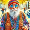 Hippie Old Man Diamond Painting