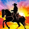Horse Silhouette Sunset Diamond Painting