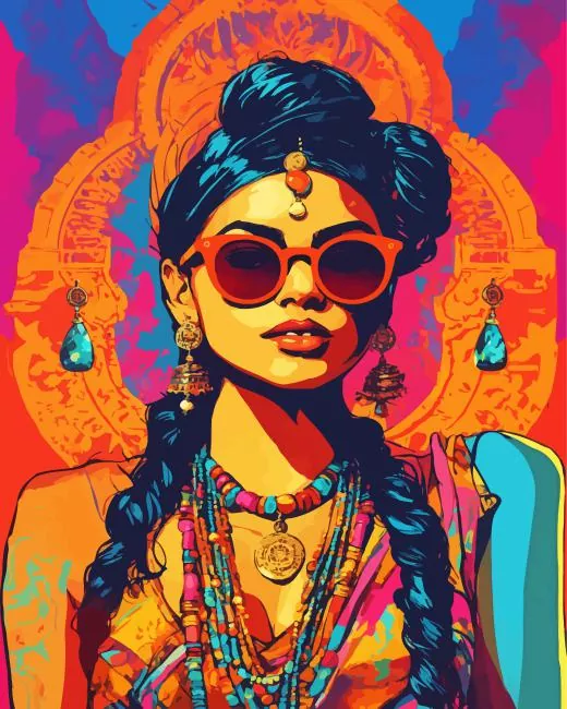 indian girl pop art Diamond Dotz Indian Girl Pop Art Diamond Painting