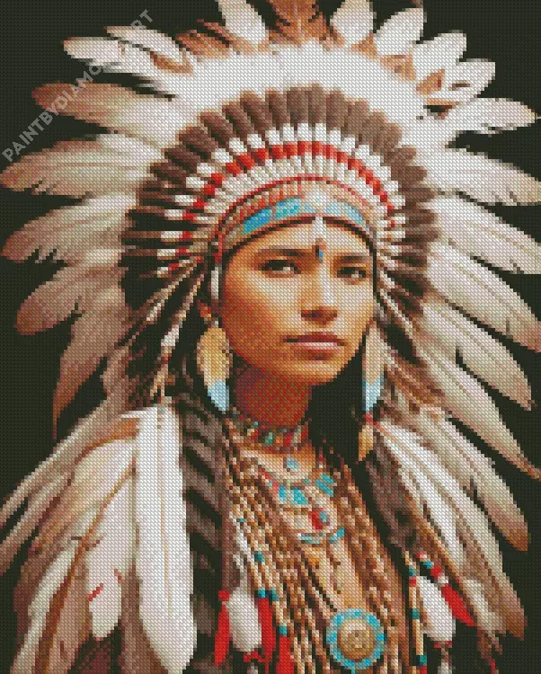 indian headdress Diamond Paintings Indian Headdress Diamond Painting