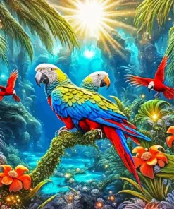 Jungle Birds Diamond Painting