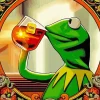Kermit Drinking Tea Diamond Painting