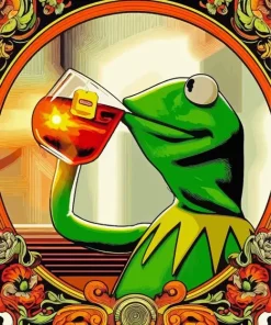 Kermit Drinking Tea Diamond Painting