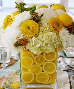 Lemon Flower Vase Diamond Painting