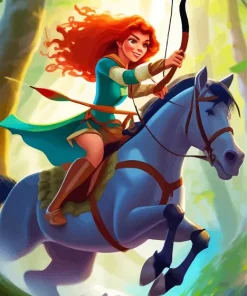 Merida And Her Horse Diamond Painting