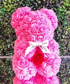 Pink Flower Bear Diamond Painting