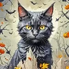 Pumpkins Halloween Cat Diamond Painting