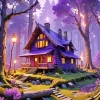 Purple Log Cabin Diamond Painting