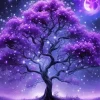 Purple Night Tree Art Diamond Painting