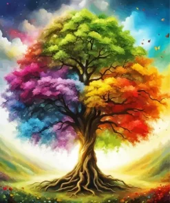 Rainbow Tree Art Diamond Painting