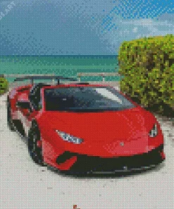 Red Lamborghini Diamond Painting