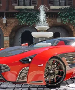 Red Laraki Car Diamond Painting