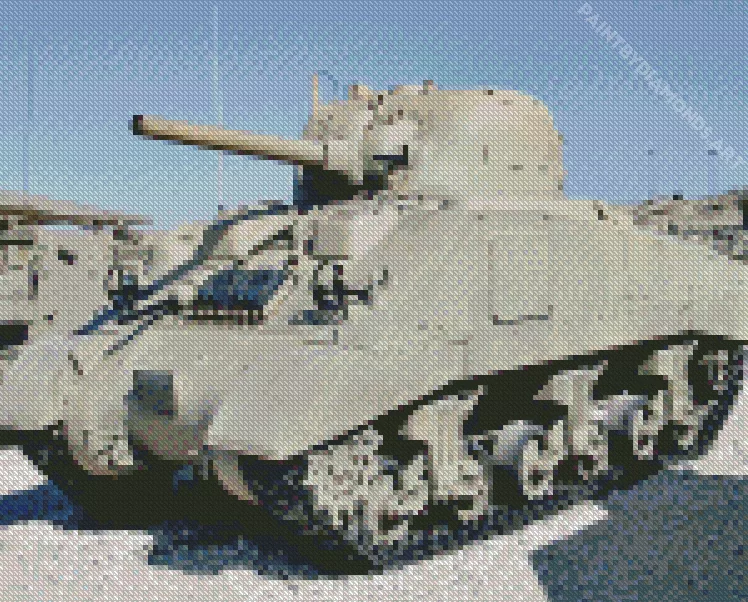 sherman tank Diamond By Numbers Sherman Tank Diamond Painting