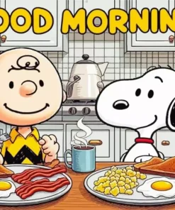 Snoopy And Charlie Breakfast Diamond Painting