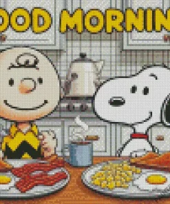 Snoopy And Charlie Breakfast Diamond PaintingSnoopy And Charlie Breakfast Diamond Painting