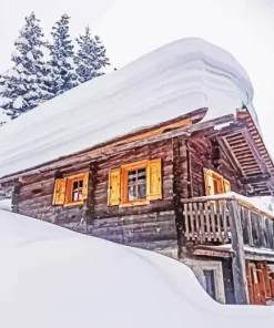 Snow On A Roof Diamond Painting