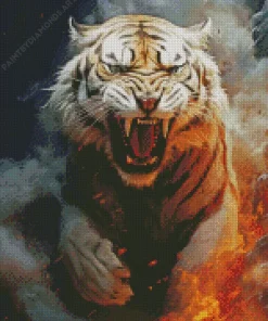 Tiger Roaring Diamond Painting