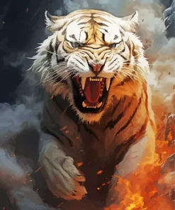 Tiger Roaring Diamond Painting