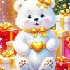 White Teddy Bear Diamond Painting
