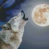 Wolf In The Moon Diamond Painting