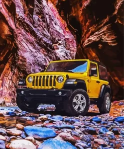 Yellow Jeep Wrangler Diamond Painting