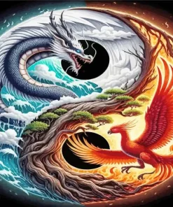 Yin Yang Dragon Diamond Painting