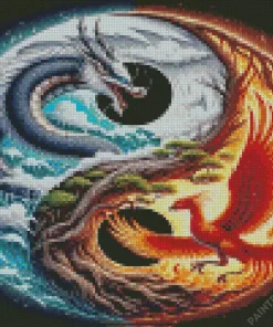 Yin Yang Dragon Diamond Painting