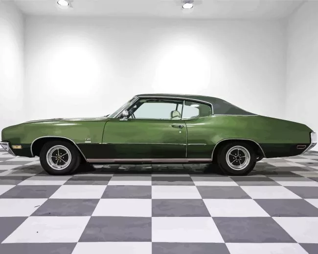 1970 green buick car Diamond By Numbers 1970 Green Buick Car Diamond Painting