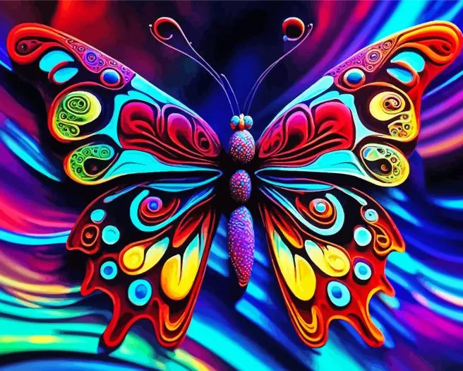 Abstract butterfly art Diamond By Numbers Abstract Butterfly Art Diamond Painting